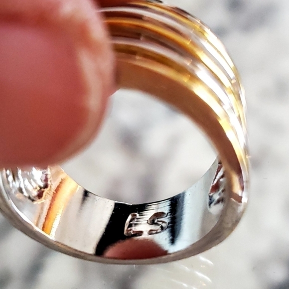 ls Gold Silver Tone Ring - Picture 2 of 6